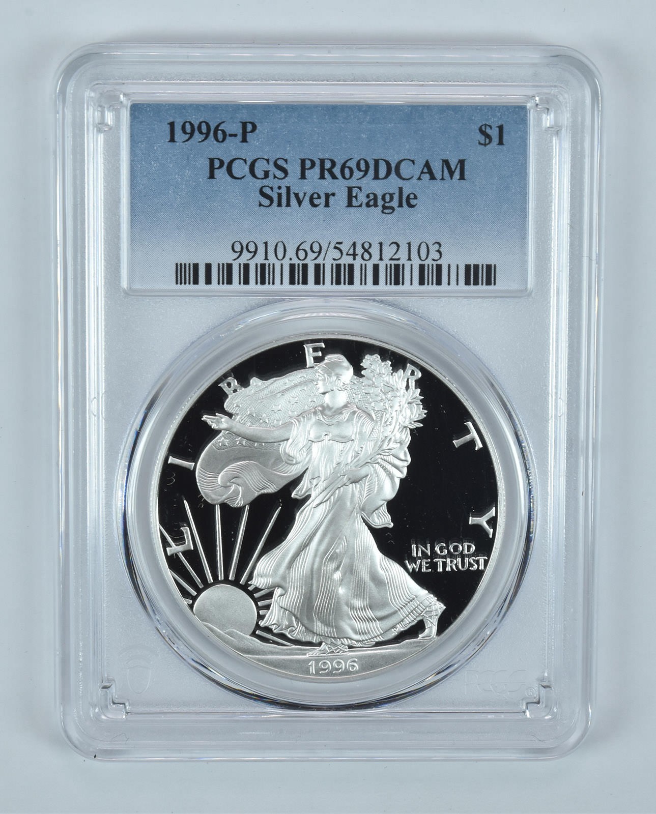 1996-P American Silver Eagle PR69 DCAM PCGS Blue Label