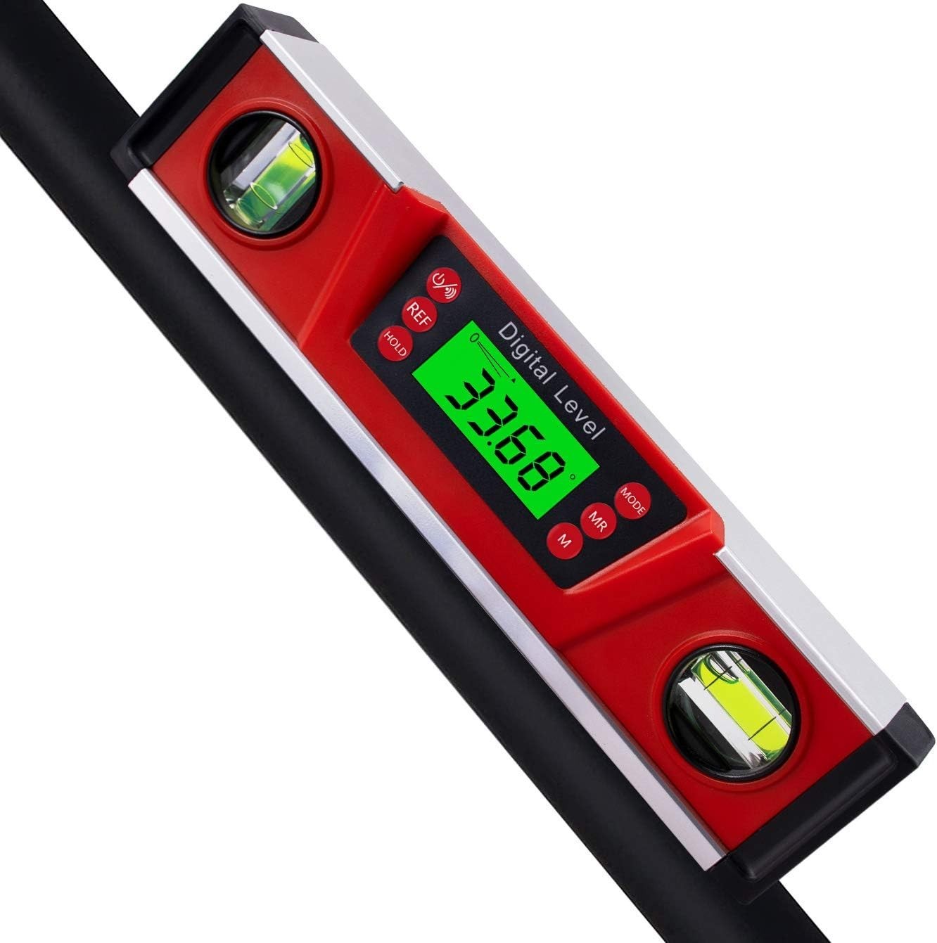 Digital Level and Protractor, 10 Inch IP54 Protected Electronic Bubble Red