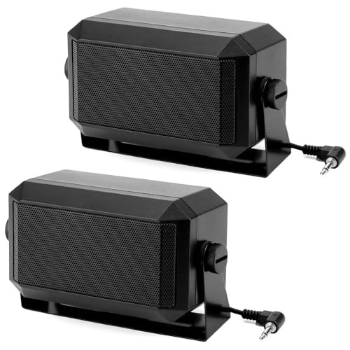 5W External Communications Speaker - 2 Pack 8 Ohms with 3.5mm Plug for Ham