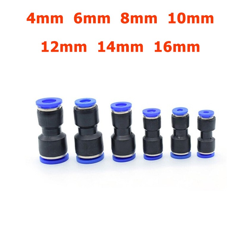 4mm-16mm PG Pneumatic Straight Union Connectors Push In Air Fitting Pipe Adapter