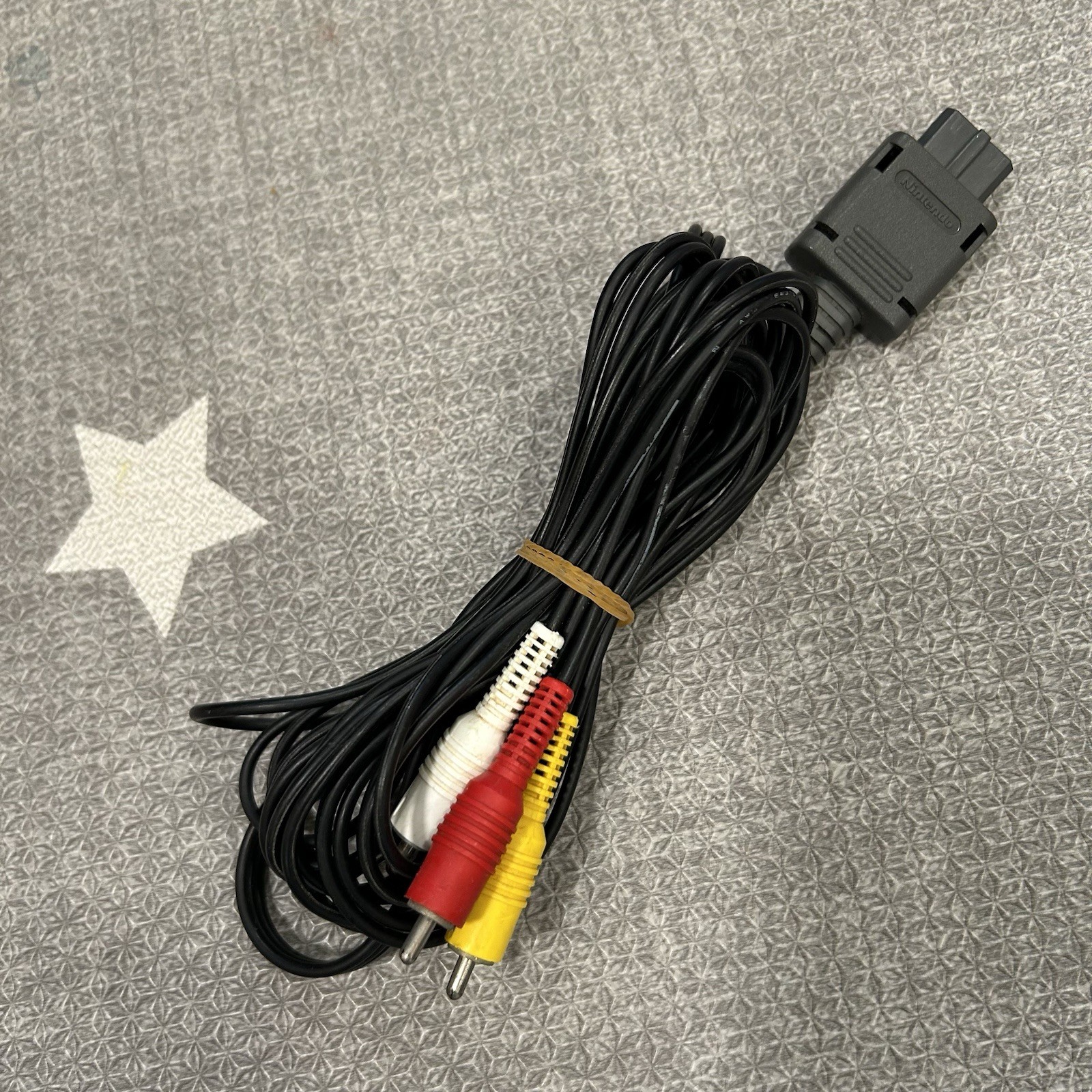 Official Nintendo Composite RCA AV Cable SNES N64 GameCube TESTED WORKING