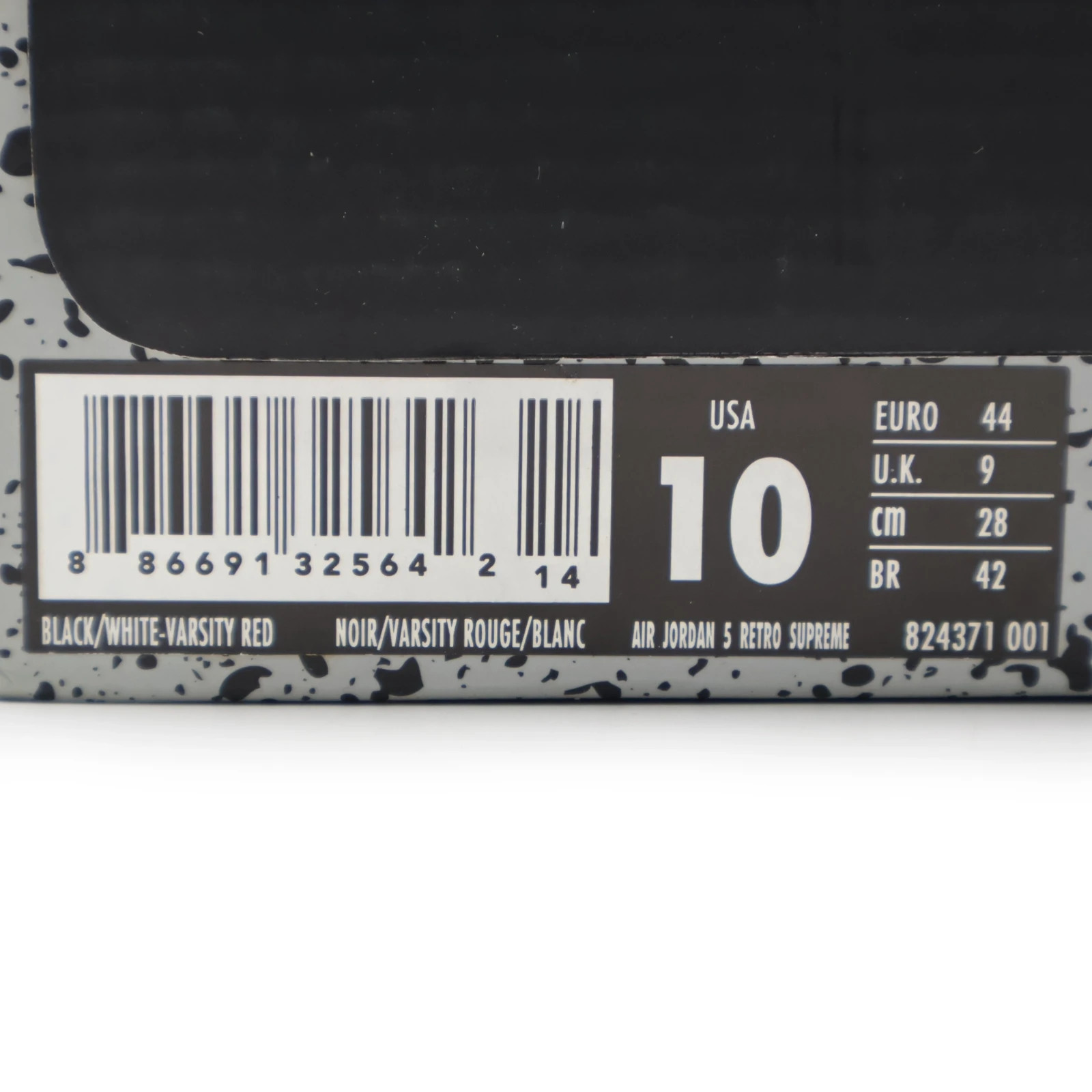 824371-001 Supreme Nike Air Jordan 5 Retro Black (Men's)