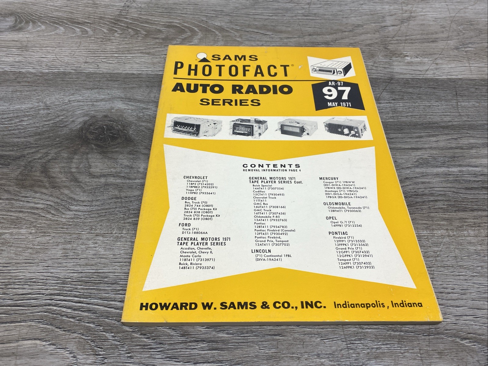 Sams Photofact Auto Radio Service Data Series Repair Magazine # AR-97