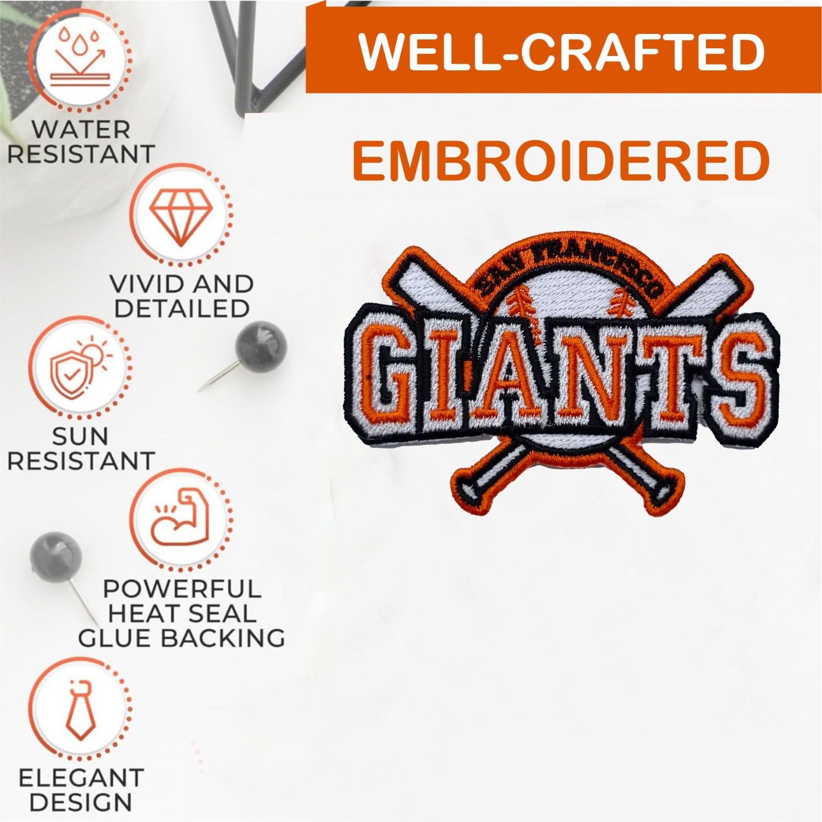 San Francisco Giants MLB Baseball Team Logo Iron On patch-Sew Patch-Embroidered