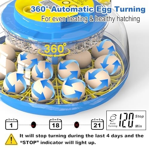 Incubators for Hatching Eggs, Egg Incubator with Automatic Egg Turning and Humid