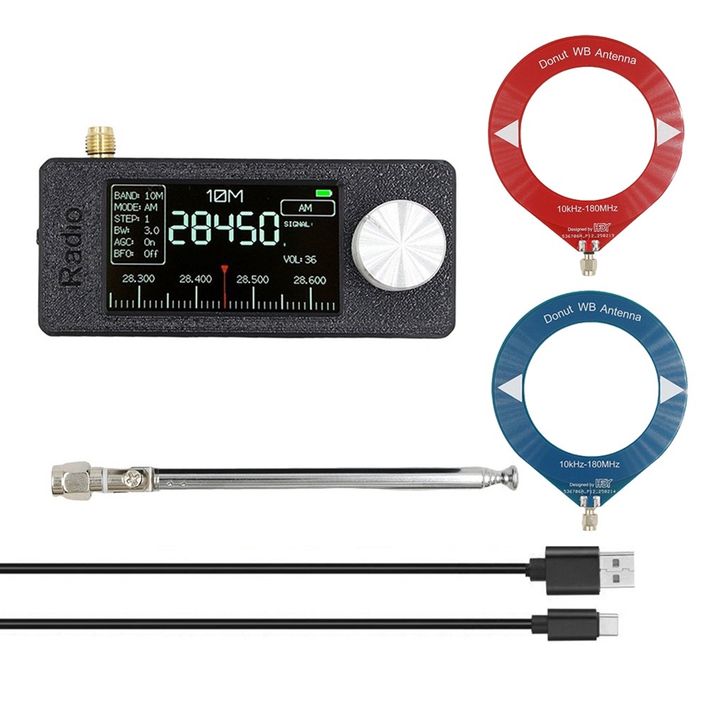 SI4732 Radio Receiver + 2 Antenna Kit 10KHz - 180MHz Portable Radio A7088