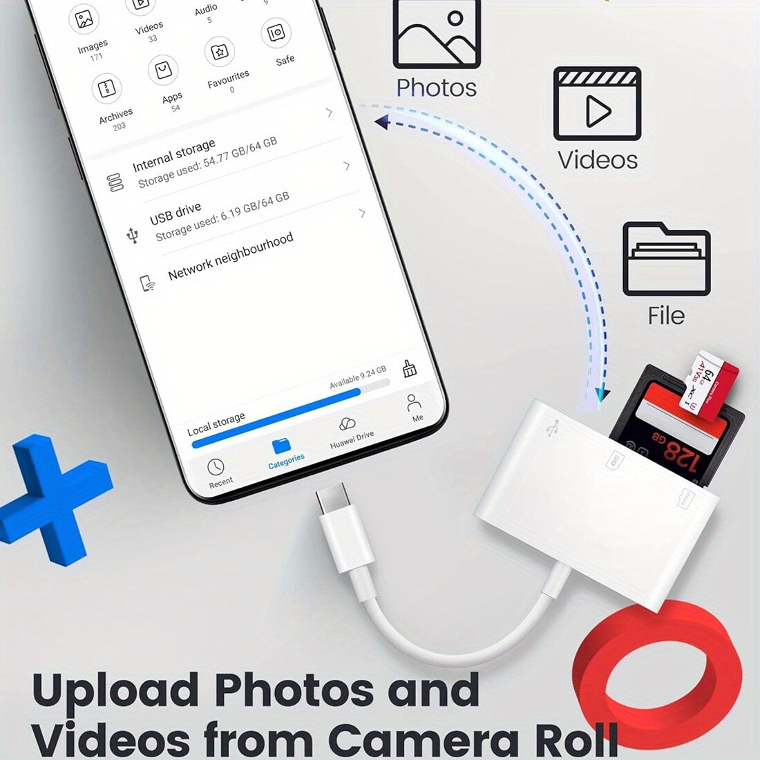 USB-C SD/TF Card Reader for iPhone 16 iPad Mac Laptop, High-Speed Data Transfer⚡