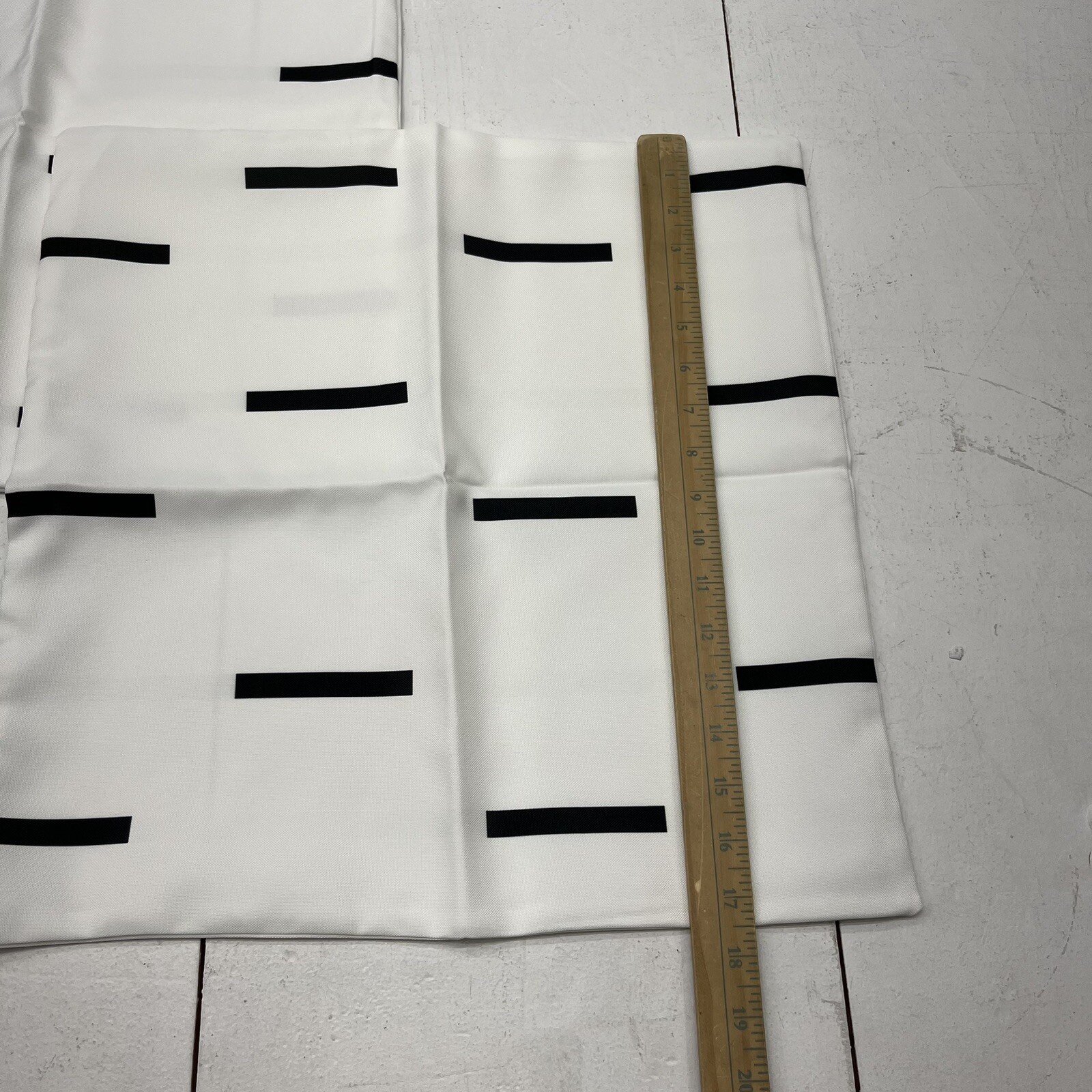 White Line Print 2 Pack Throw Pillow Cases One Size