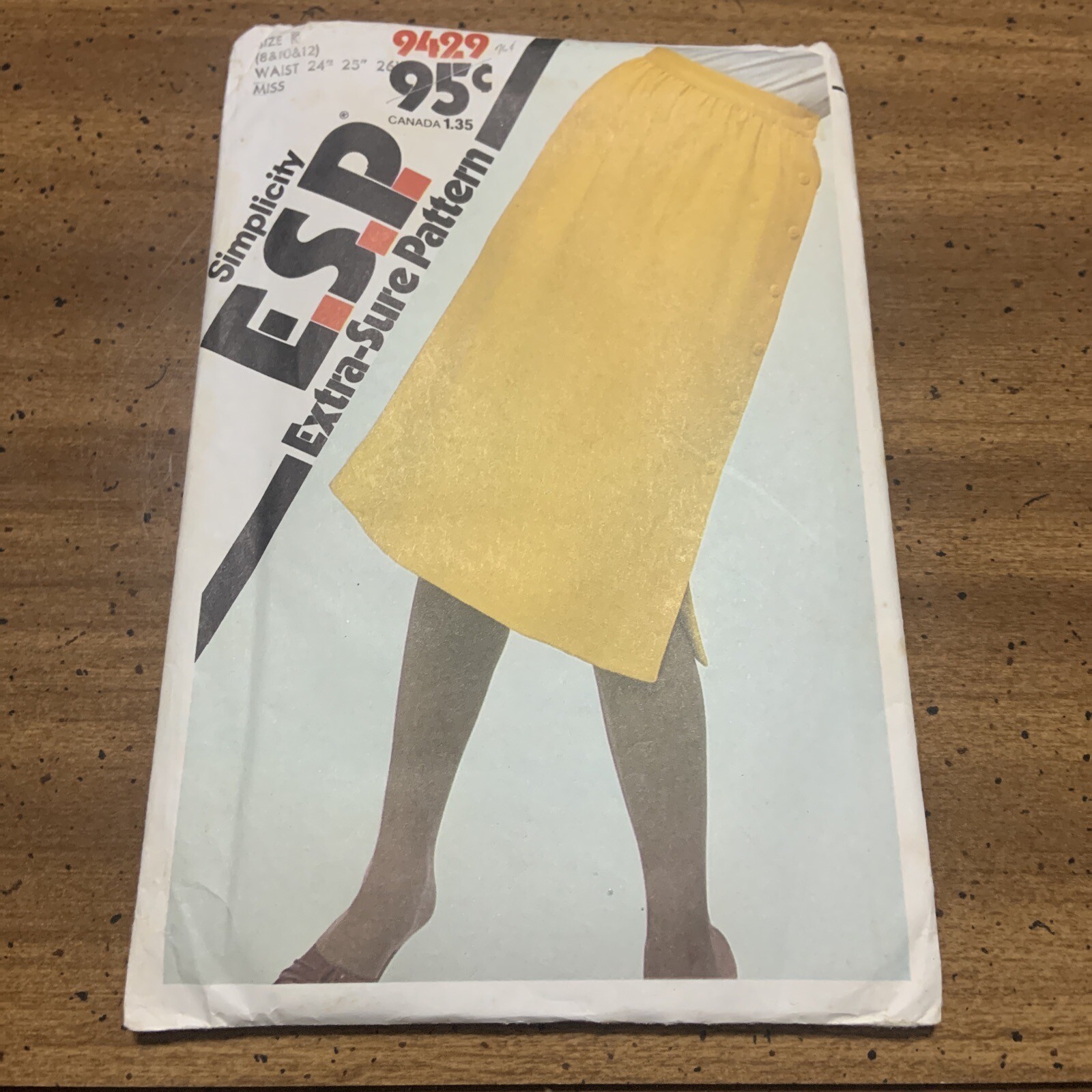 Simplicity Sewing Pattern 9429 ESP Misses Easy Fitting Skirt Buttons Sz 8,10,12