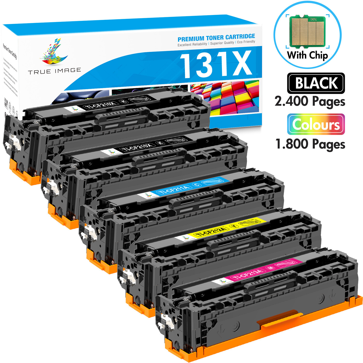 5PK For HP LaserJet Pro 200 M251nw M276n M276nw MFP Color Toner CF210A 131A ink