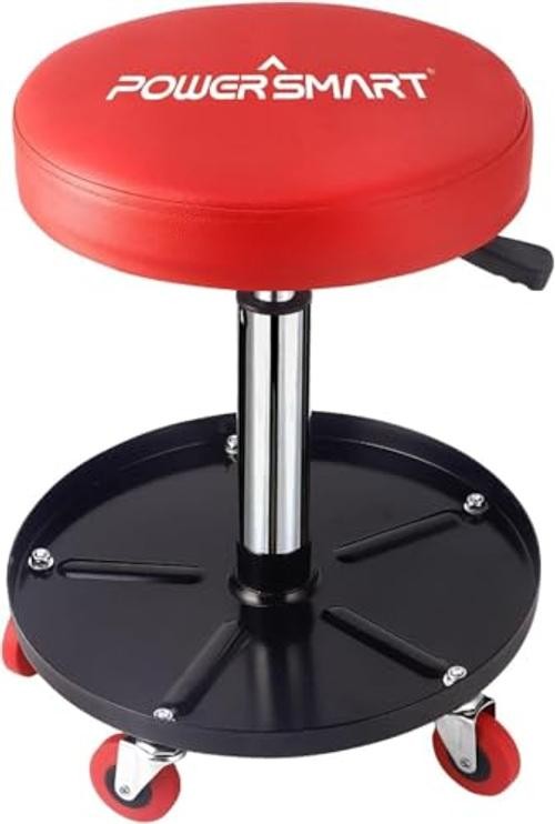 Pneumatic Roller Seat with Wheels, Adjustable Rolling Mechanic Stool Medium