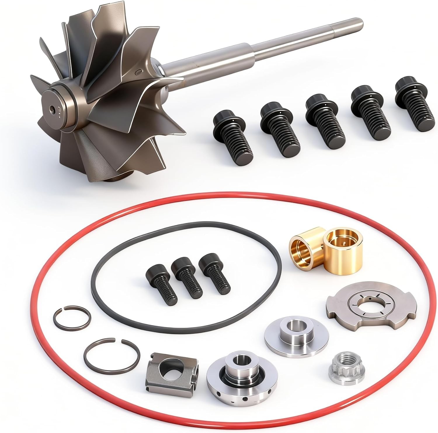 Turbo 10 Blade Turbine Wheel Rebuild Kit fits for Ford for Powerstroke 6.0L
