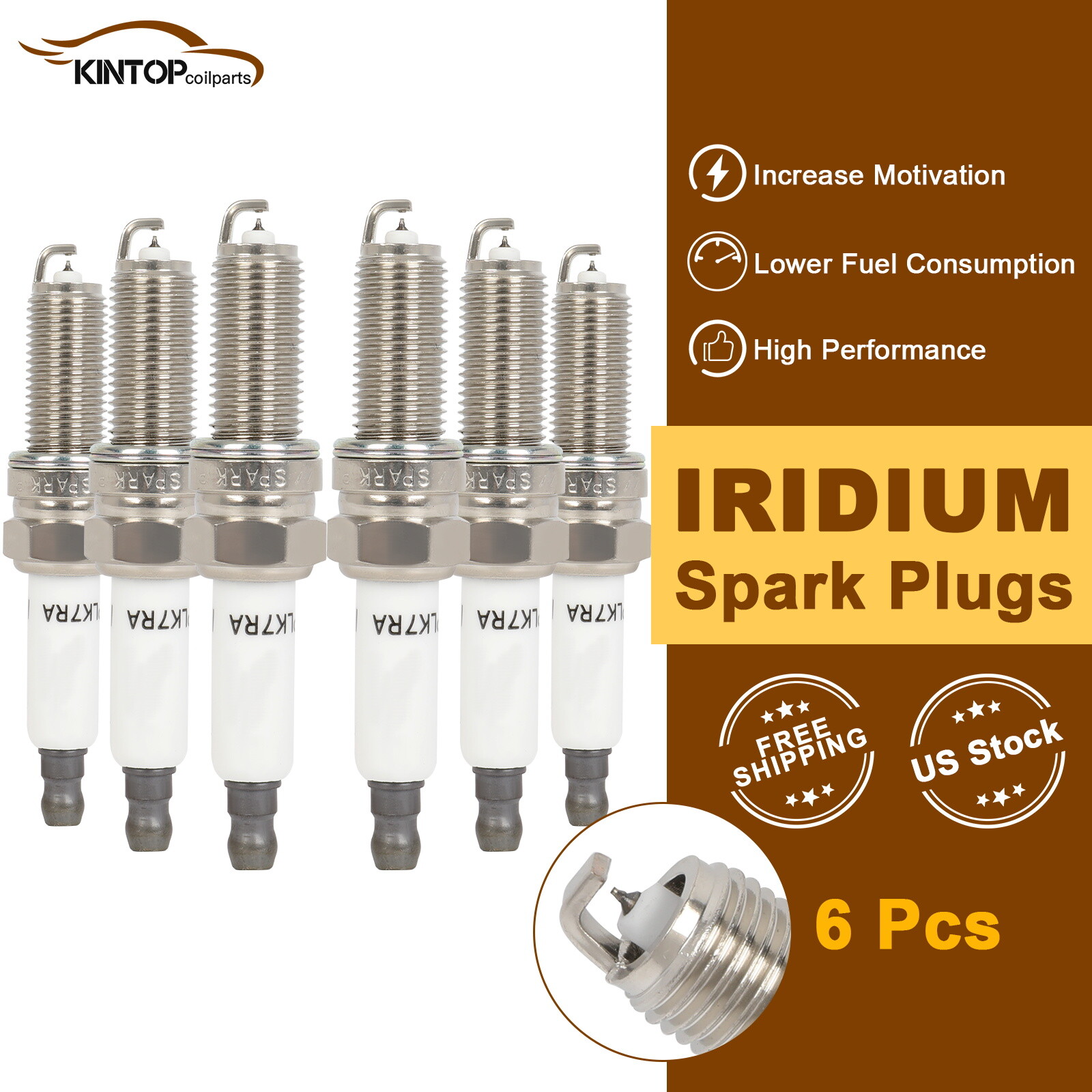 6x Iridium & Platinum Spark Plugs For Mitsubishi Outlander 3.0L 2007-2013