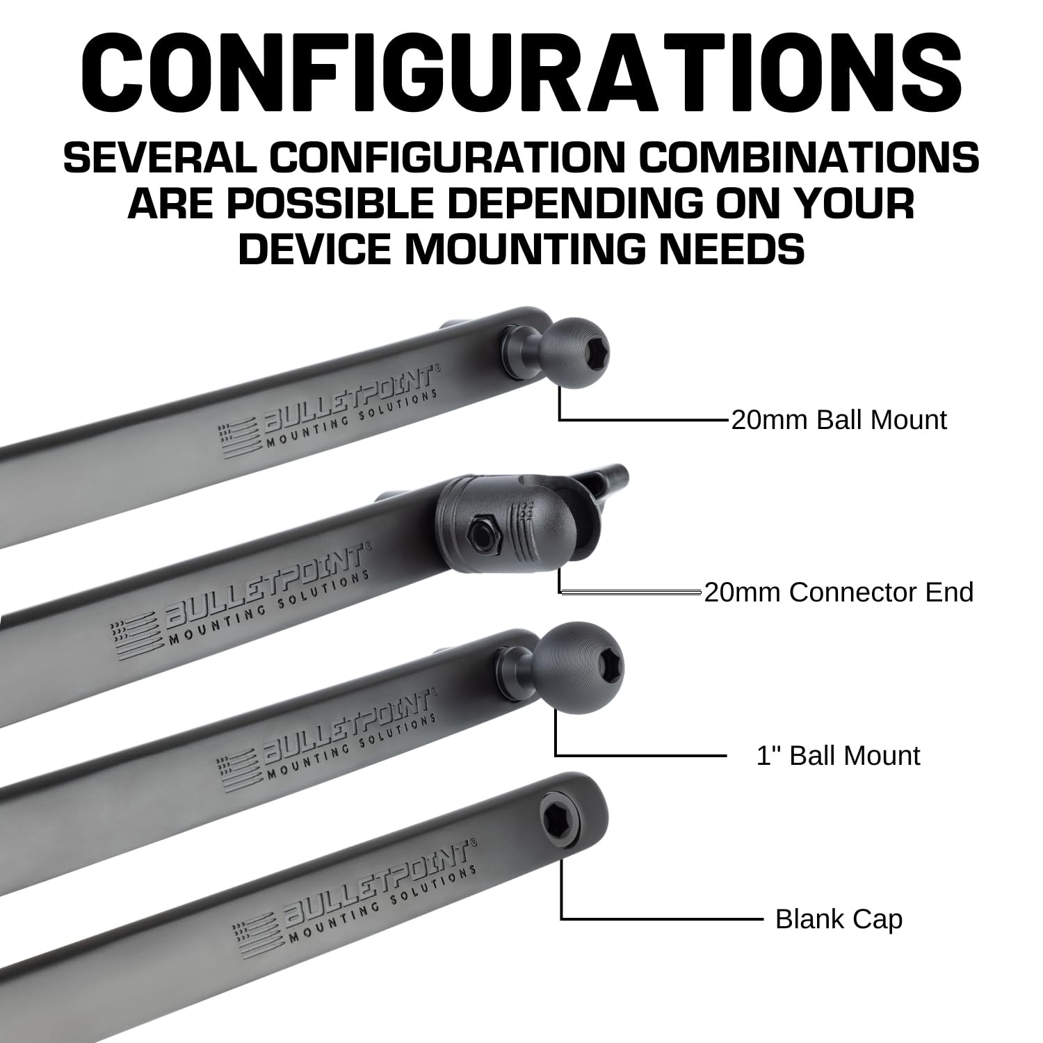 Bulletpoint Mounting Solutions Metal Grab Bar Insert Replacement with 2 Black