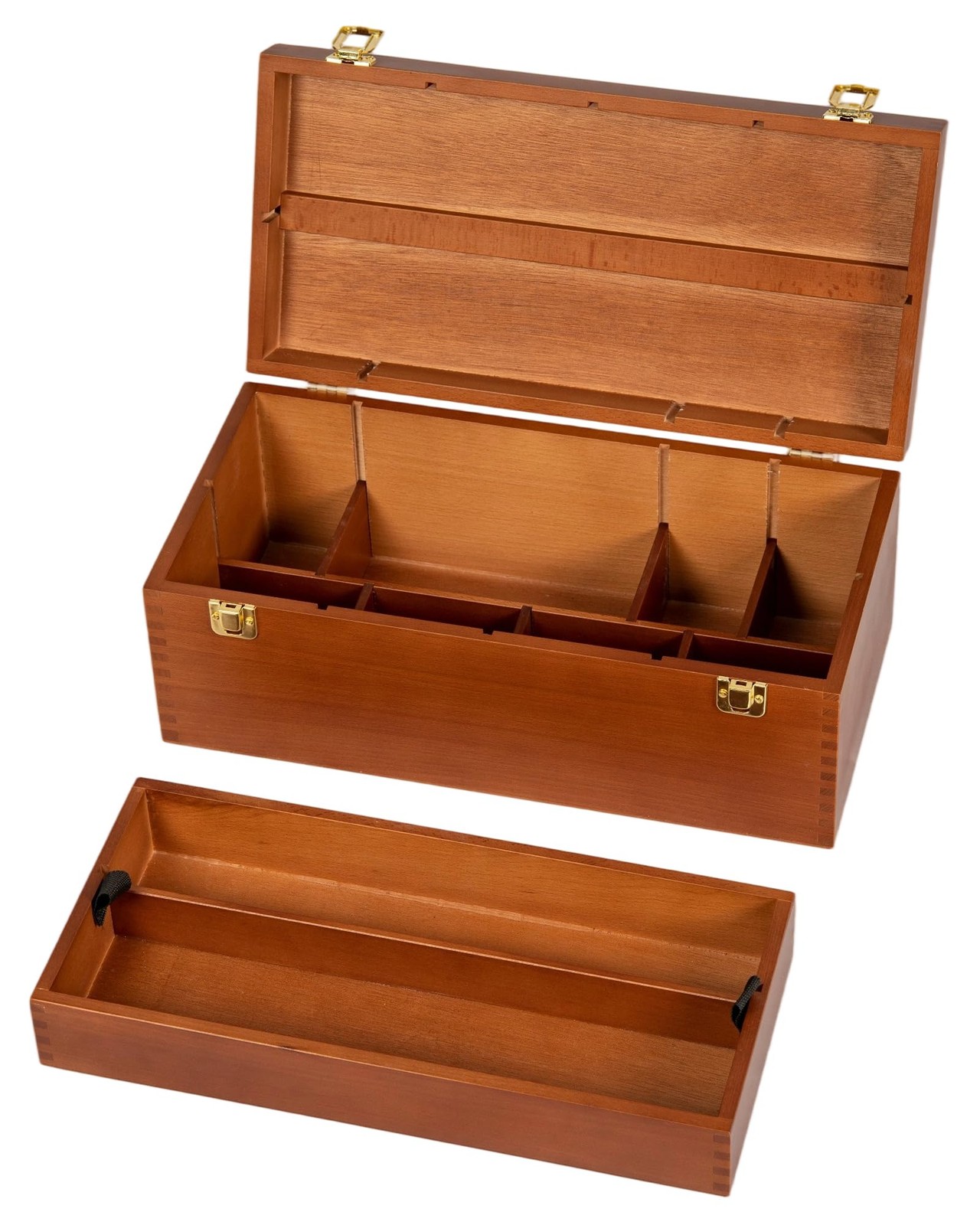 Artist Storage Box Beechwood Art Supply Organizer, Portable Large Sturdy Wood...