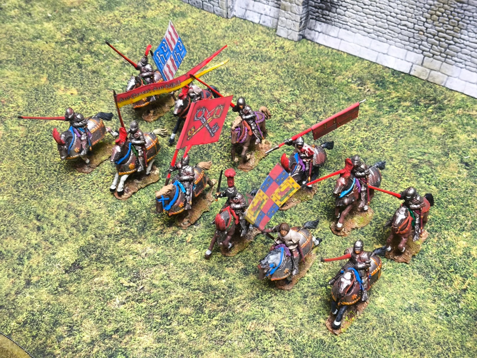 28mm  - Medieval Cavalry Unit #2 - Plastic  / state of art pro painted