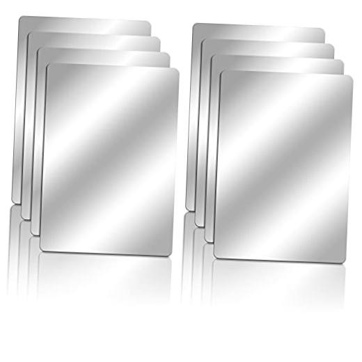 Pieces Shatter Proof Plastic Mirror Craft 4 x 6 Inch Small Mirror Tiles Bulk 8