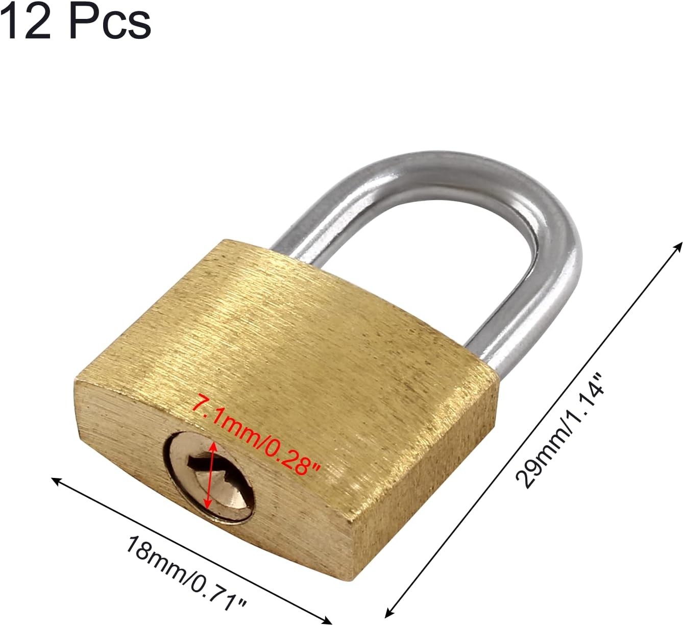 Litoexpe 12 Pieces Mini Locks with Keys, Small Solid Brass Padlock Suitcase Lock