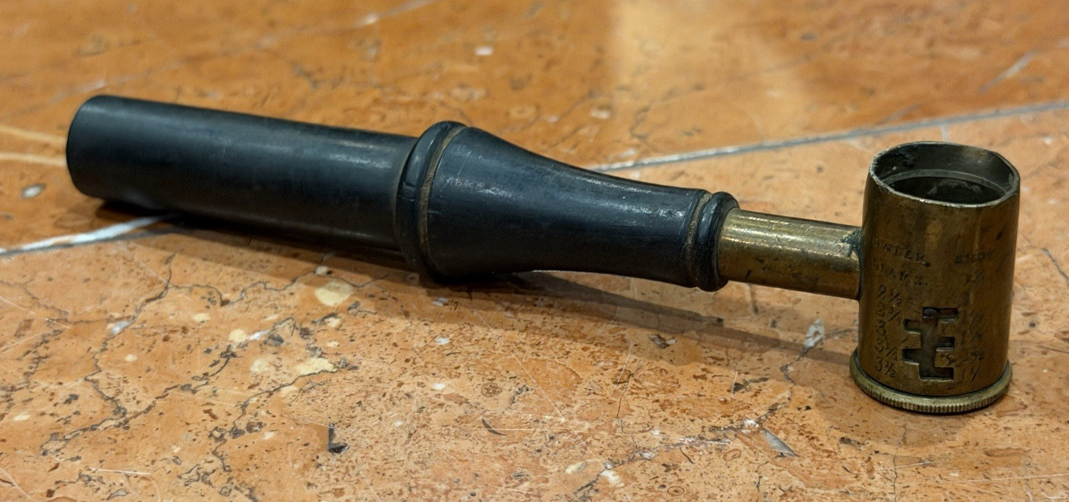 James Dixon & Son Antique Gun Powder Shot Measure 1107 Brass Wood Handle DRAM OZ