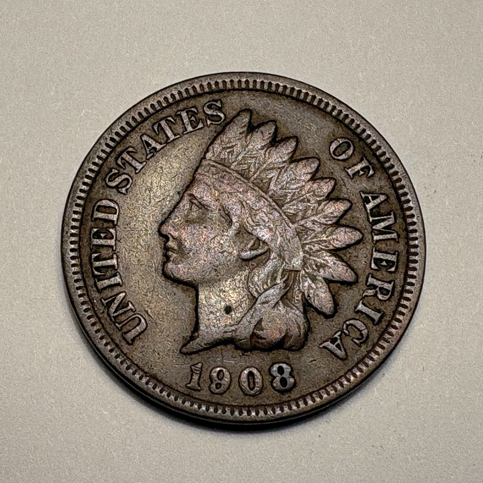 1908 Indian Head Cent Penny Coin  FREE SHIPPING