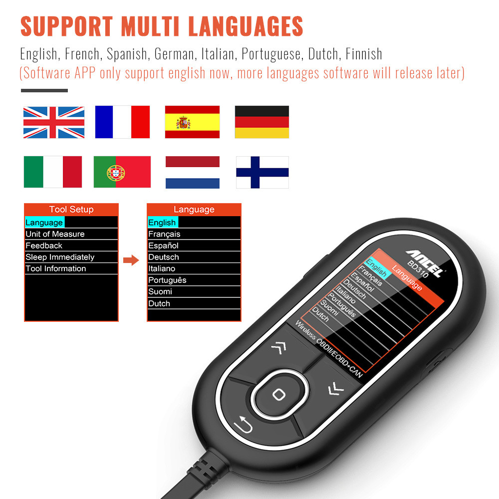 Ancel BD310 Bluetooth OBDII Scanner 3 in 1 Gauge Diagnostic Tool For Android IOS