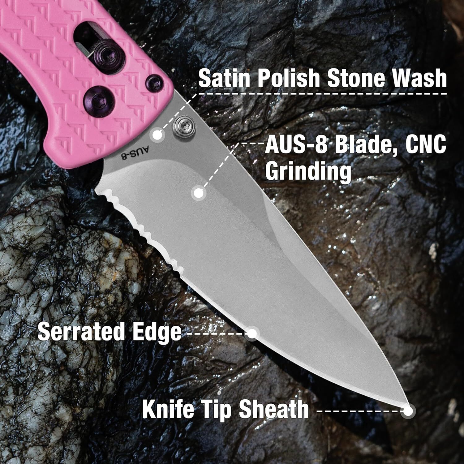 FLISSA 4.5" Folding Pocket Knife Multi-color Lightweight with Axis Lock