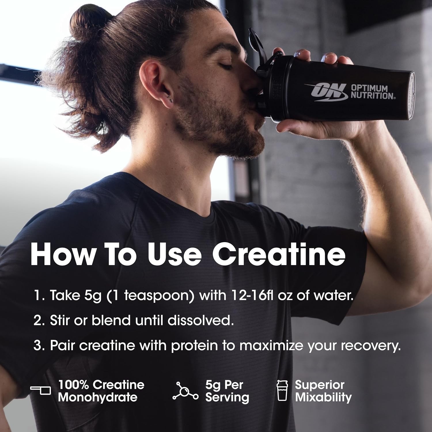 Micronized Creatine Monohydrate Powder, 5g/Serv, Banned Substance Tested