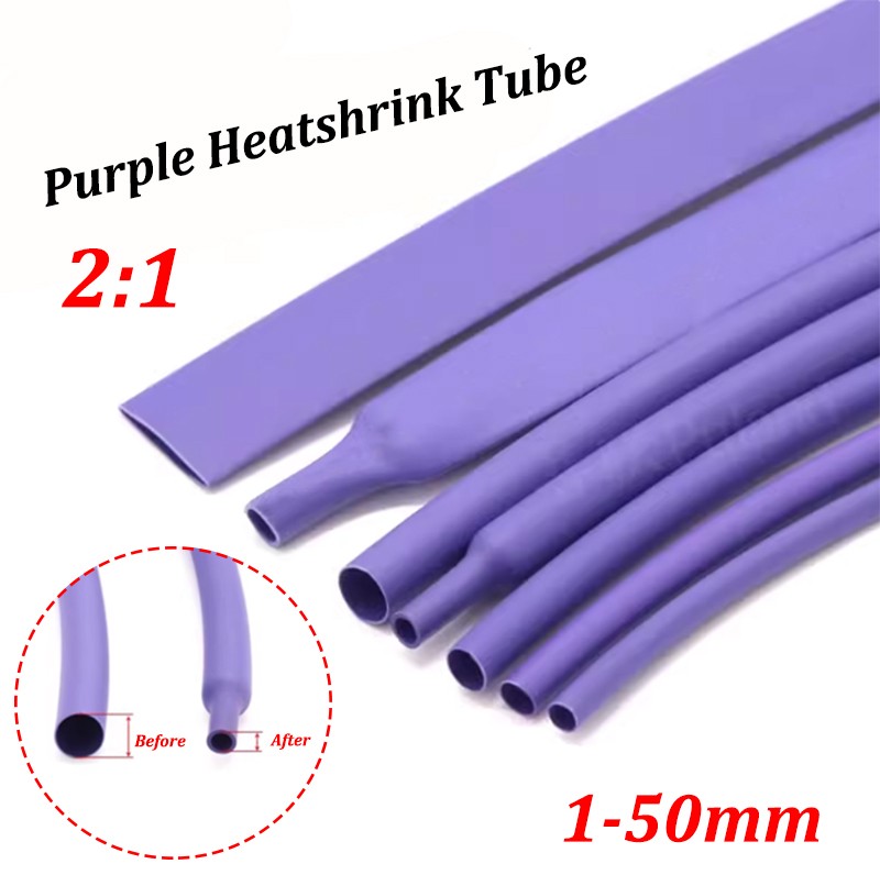 2:1 Purple 1/2/3/4/5/6-50mm Heatshrink Tube Heat Shrink Tubing Cable Sleeve Wrap