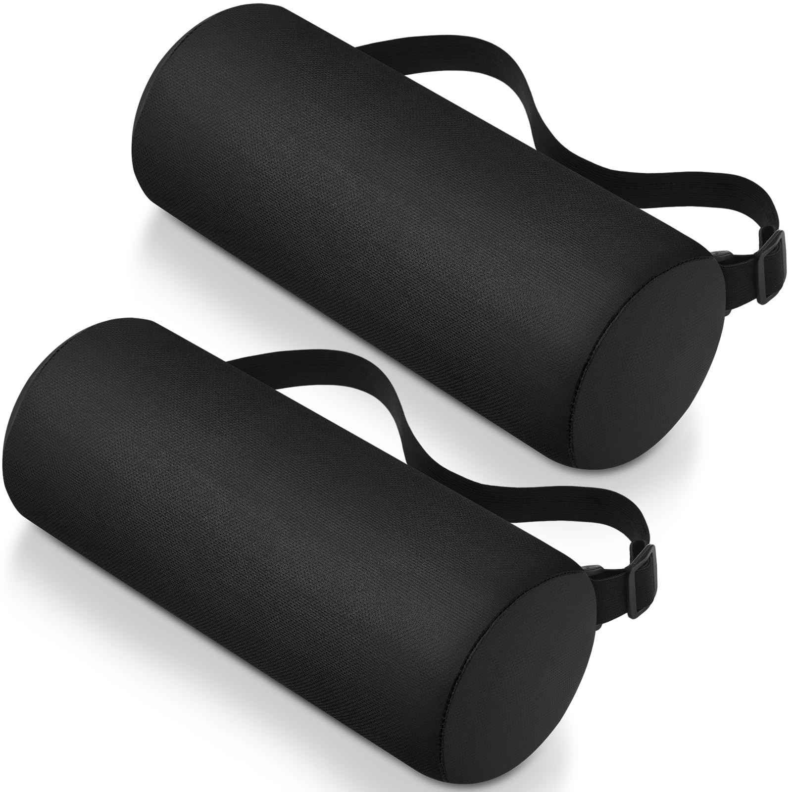 Wenqik 2 Pcs Lumbar Support Pillow Roll Lower Medium, Black