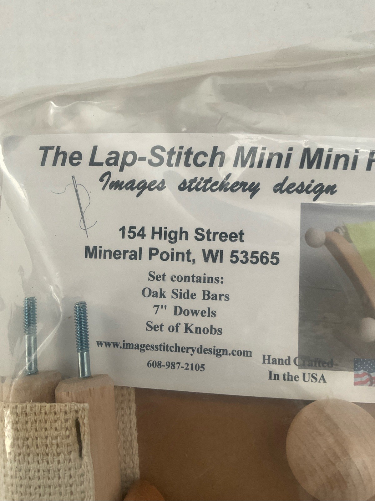 Lap Stitch Mini Mini Frame With 7” Dowels, New