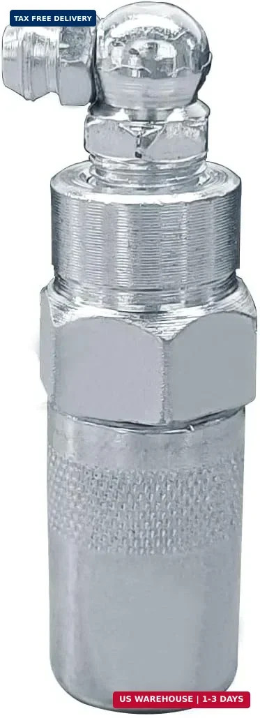 90 Degree Grease Coupler Fittings - Gun Tips Adapter Snaps 1PC, Silver