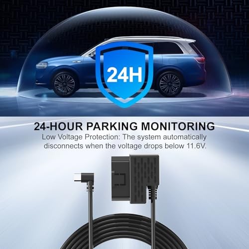 Radar OBD Hardwire Kit for Dash Cam, Millimeter-Wave Motion Detection, Plug &