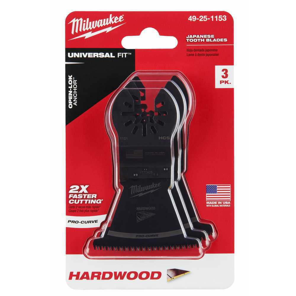 Milwaukee 49-25-1153 OPEN-LOK 2-1/2'' HCS Japanese Tooth Hardwood Blade 3pk