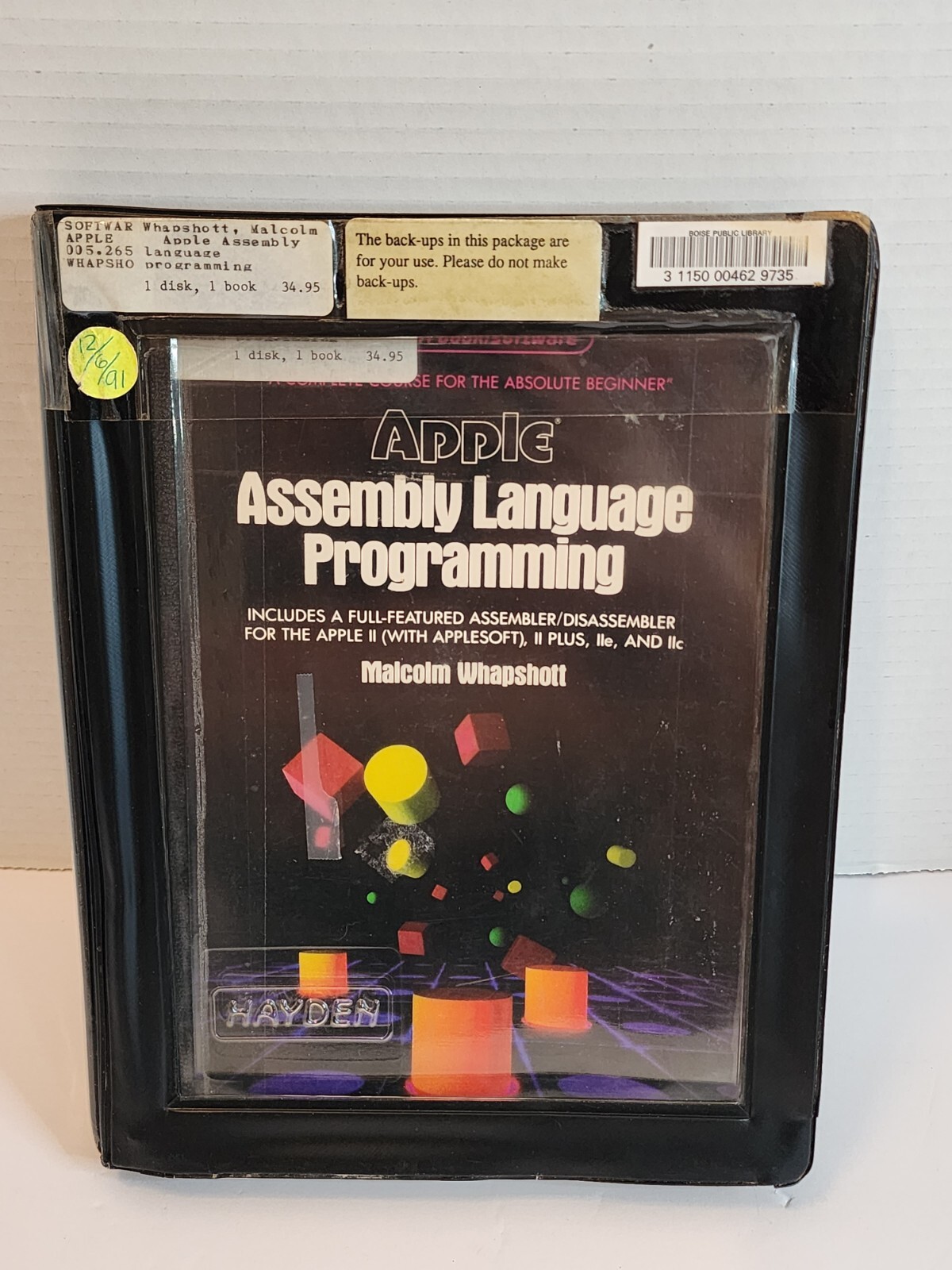 Apple Vintage 1984-Assembly Language Programming-Malcom Whapshott-W/Case & Disc