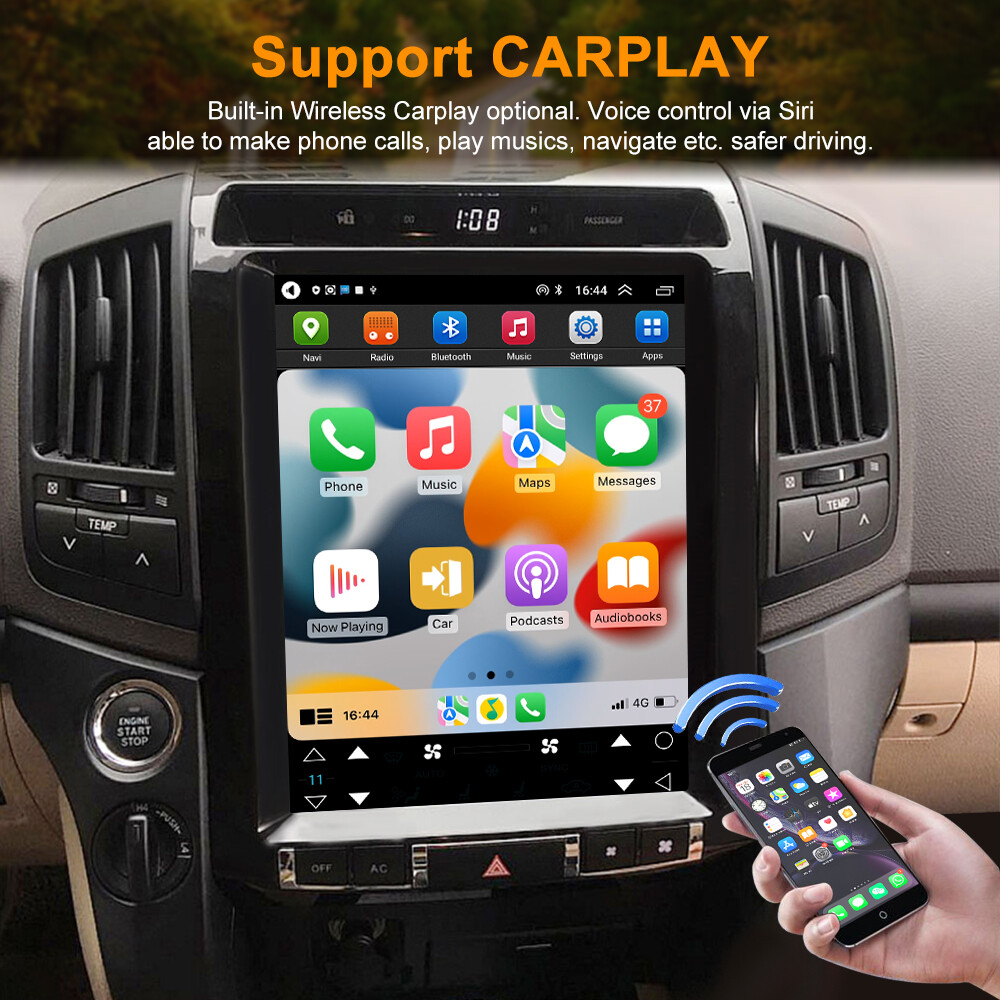 12.1 Inch Android 14 Tesla Car Stereo For Toyota Land Cruiser 2008-2015 player