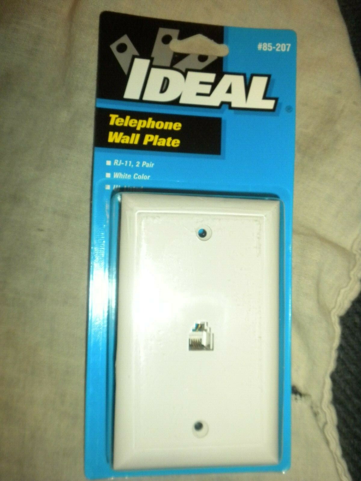 Ideal 85-207 White Telephone Wall Plate RJ-11, 2 Pair