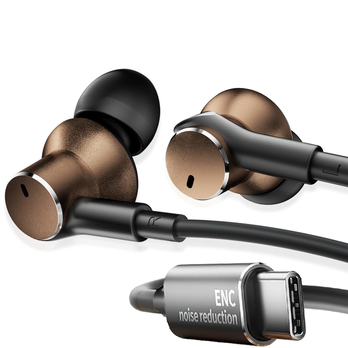 Type C Wired Earbuds with Noise-Canceling Immersive Bass Headphones In Ear