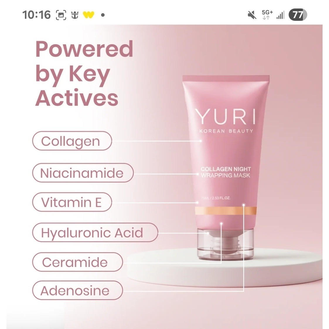 YURI Collagen Night Wrapping Mask new