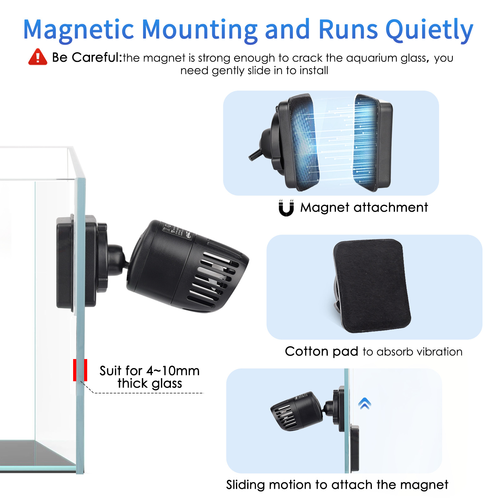 hygger Circulation Pump Fish Tank Wave Maker Powerhead Water Pump w/ Suction Cup