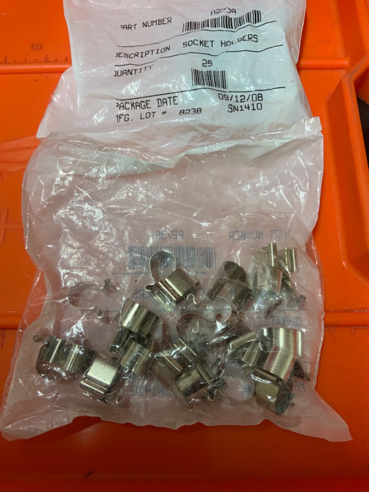 🇺🇸 25 PCS SNAP-ON A273A 1/2" SOCKET RAIL CLIPS    NOS