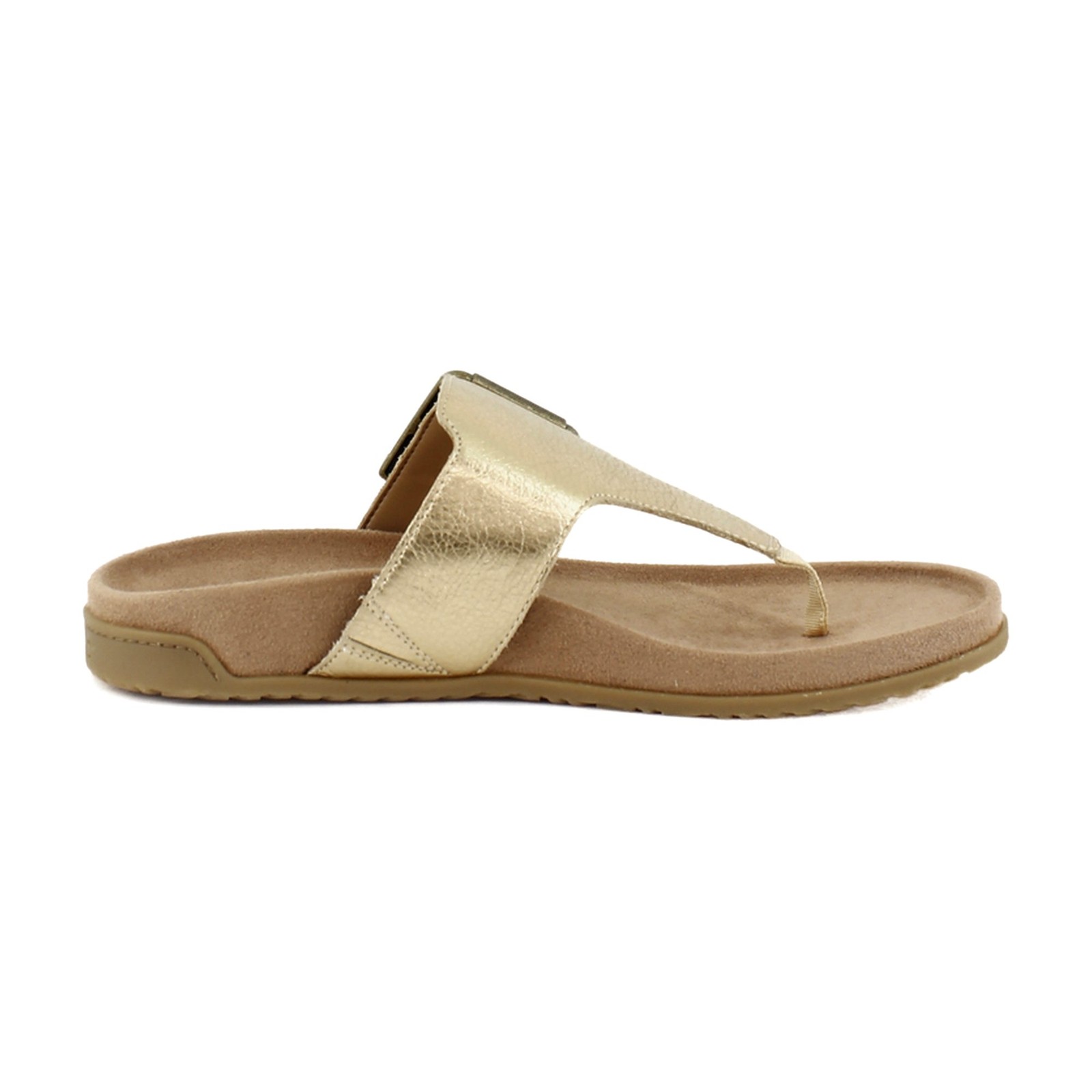 Vionic Emma Womens Sandals Gold Leather
