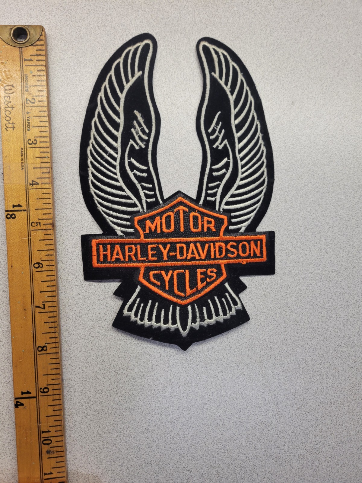 HARLEY PATCH  8  IN TALL 5 IN WIDE    WHITE