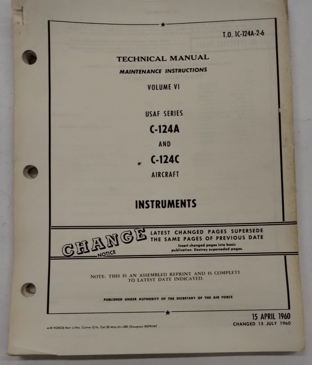 McDonnell Douglas USAF Series C-124A/-C Aircraft, Instruments, 1960, Vol. VI