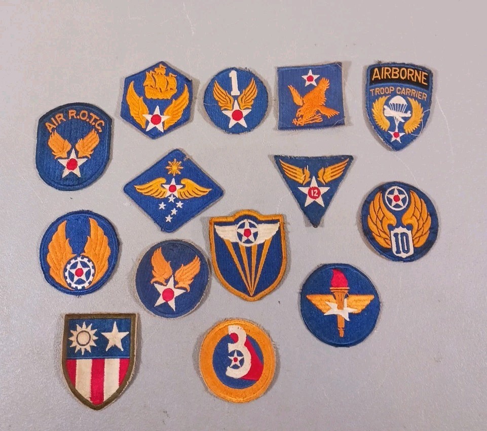 Vintage Lot of 14 WWII US Army Air Force Patches All  Authentic