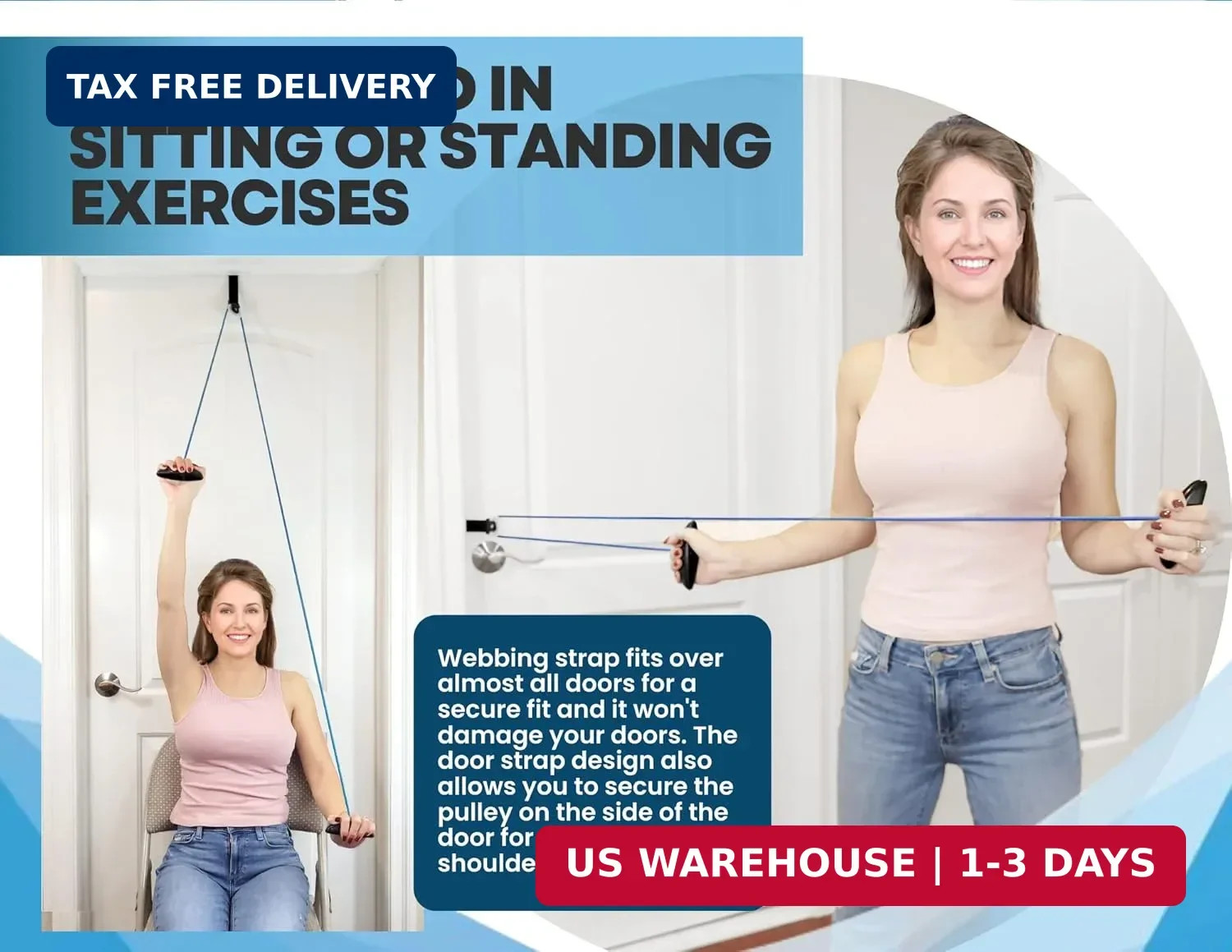 LiftAid Shoulder Pulley for Physical Therapy with Exercise Guide - Improves Shou