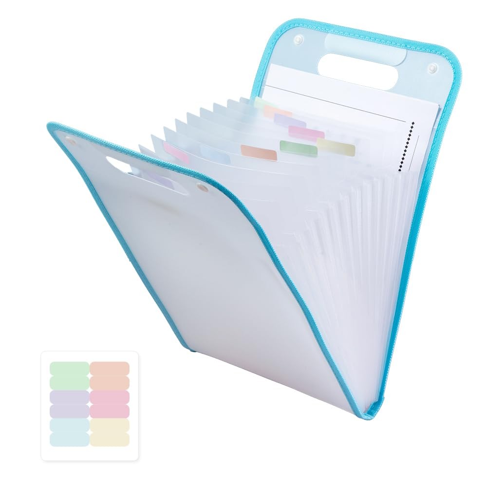 Expanding File Folder 13 Pockets Accordion File Organizer with Labels, Portab...