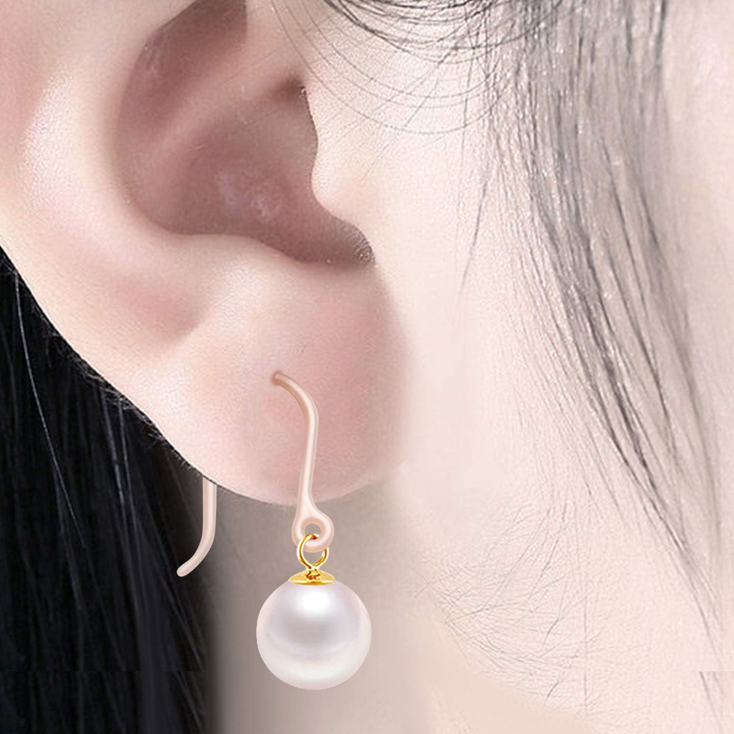 Plastic Earring Hooks, 50Pcs Non-Allergenic Plastic Earring Hooks Safety Ear