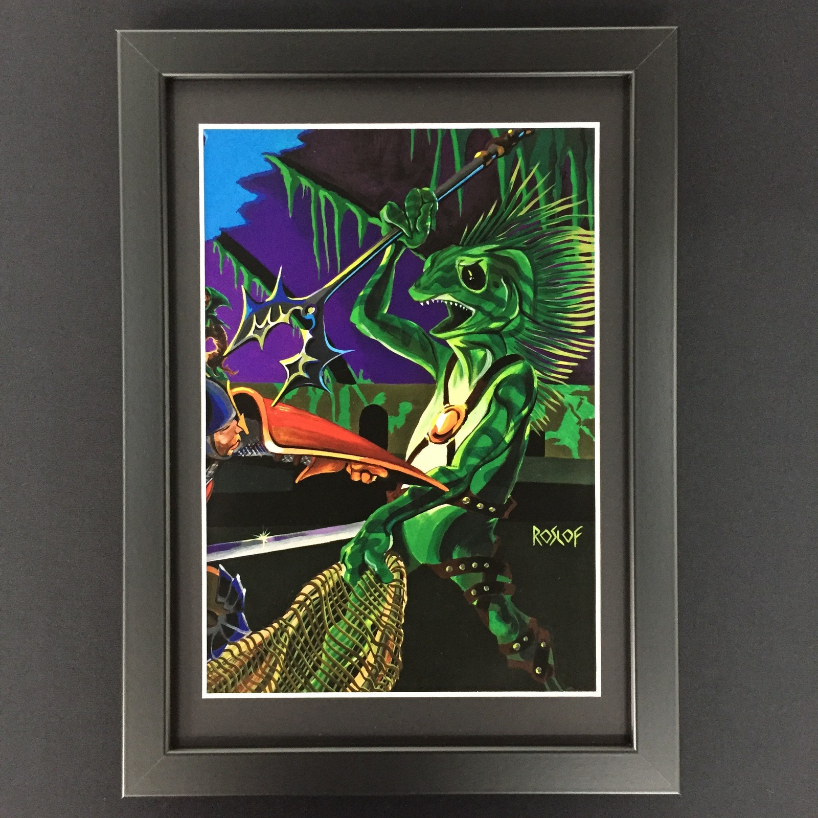 DUNGEONS & DRAGONS FRAMED ART GARY GYGAX D&D TSR RPG ROLEPLAYING GAME FISHMAN
