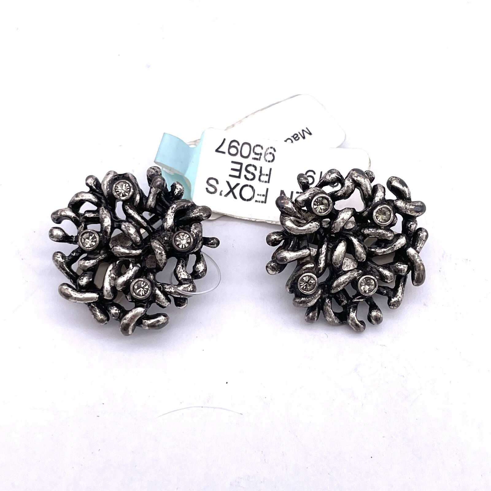 Fox's Cluster Rhinestone Clip on Fashion Earrings
