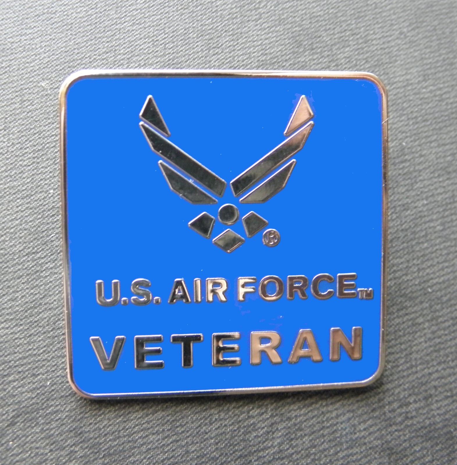 USAF US Air Force Veteran Vet USA Square Lapel Pin Badge 1.4 inches
